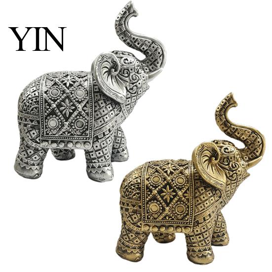 Office Desk Decoration Elephant Figurine, Luck Charm Sculpture, Versatile Indoor Outdoor Decor for Good Home Car Tabletop Entryway Living Room Office,