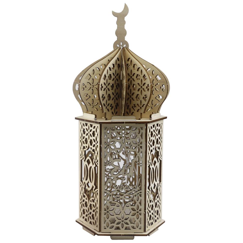 Wooden Ornament Decorative Led Light Party Supplies For Muslim Festival Eid Mubarak Decoration