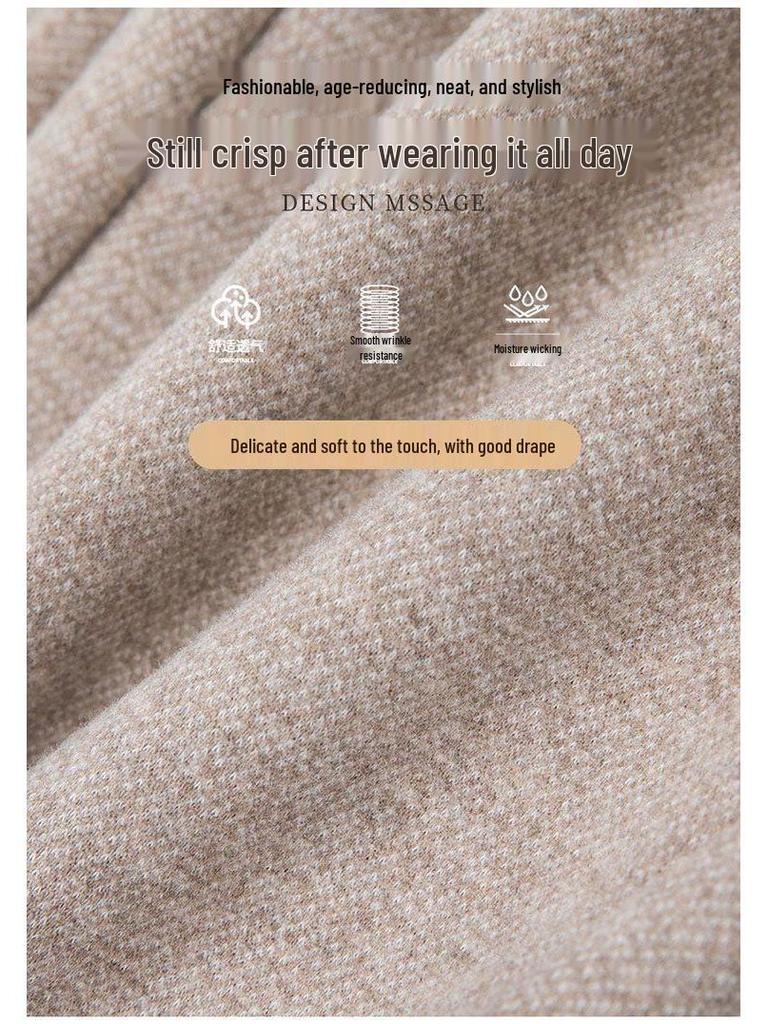 Woolen Flannel High-Waisted Wide-Leg Women's Pants - Thick, Warm, Casual Drape for Autumn/Winter