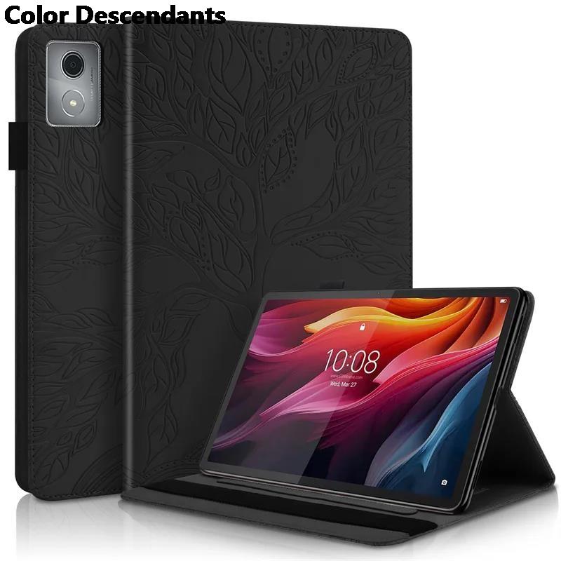 For Lenovo K11 Plus Case 11.45 Inch TB230XC TB352FU 3D Tree Embossed Flip Stand TPU Back for Lenovo Tab K11 Plus Tablet Cover