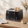 4 Slice Toaster with 7 Browning Levels, Bread Toaster with Removable Crumb Tray, Black