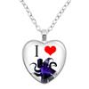 Game Forsaken Azure Anime Azure x Two Time Fanart Funny MeMe Glass Heart Shape Pendant Necklace Jewelry Charm  Collect Gift