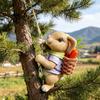 Climbing Rabbit Figurine Resin Cute Rabbit Statue Hanging Decoration Garden Tree Climber for Balcony Flower Pots Planters Indoor Outdoor Use