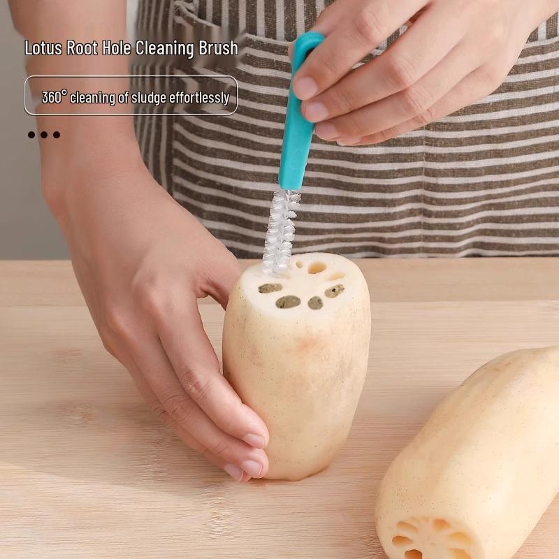 Lotus Root Hole Cleaning Brush Set: Clean Milk Bottles, Cups, Straws, and Icing Tips with Stainless Steel Brushes