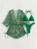 European & American Bikini Three-Piece Set: Mesh Sun Protection Cover-up with Nine-Sleeve & Sexy Bikini (2026)