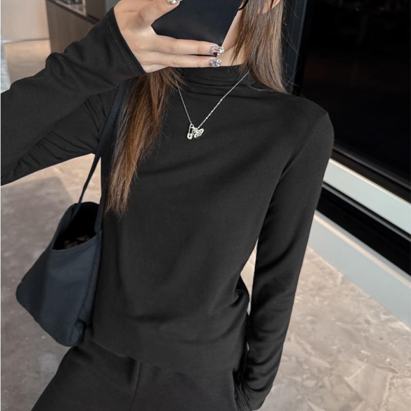 Womens Soft Tencel Wool Blend Half Turtleneck Long Sleeve Top Slim Fit Base Layer Winter