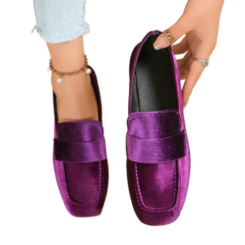 Spring and Autumn Flat Bottomed Retro Le Fu Single Shoes for Women's Flat Bottomed Shoes with Soft Bottom Bean Shoes Size 35-42