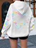 Herz Hundepfote Aufdruck Hoodies Damen Lässig Mode Alleskönner Kapuzenpullover Fleece Warm Neue Pullover Harajuku Trend Kapuzenpullover