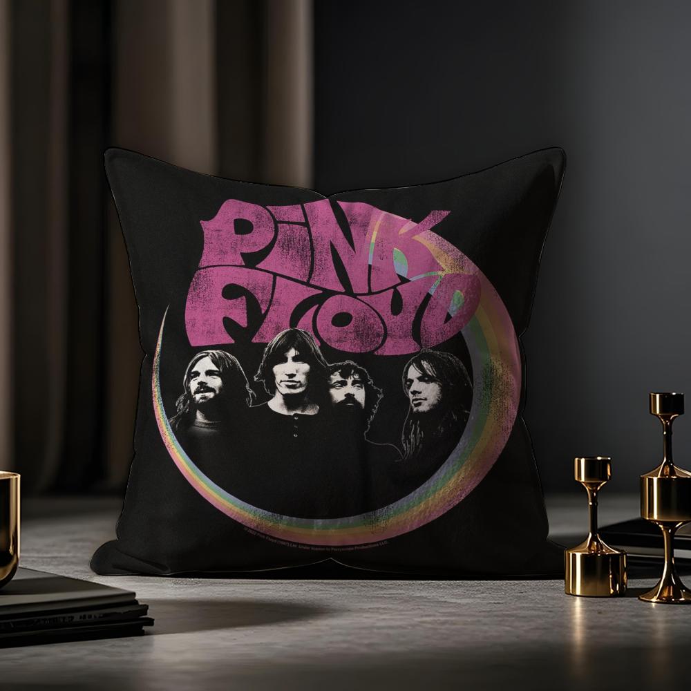 Pink Floyd Cushion Cover Anti-dustmite Pillowcase Invisible Zipper Silky Short Plush Sofa Cushion Cover