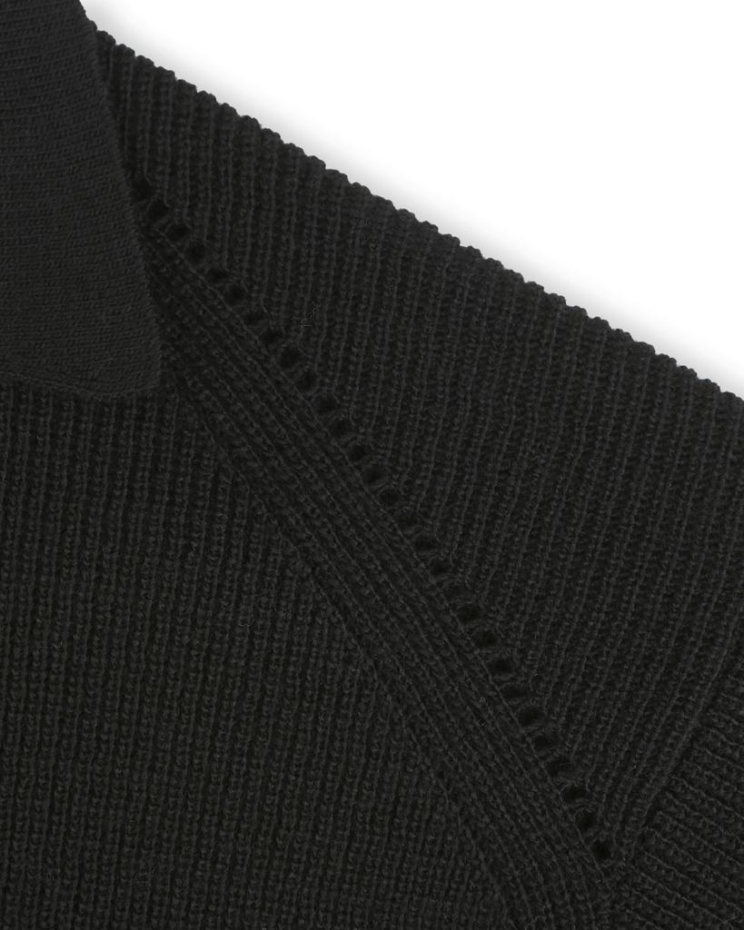 BESLOW Regular Fit Collar Knit Black