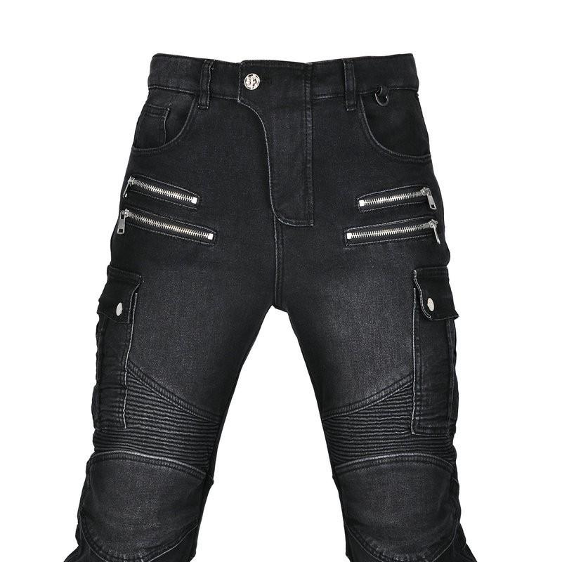 Mens Winter Motorcycle Riding Jeans With Reinforced Padding Warm Cotton Blend Biker Pants Cold Weather