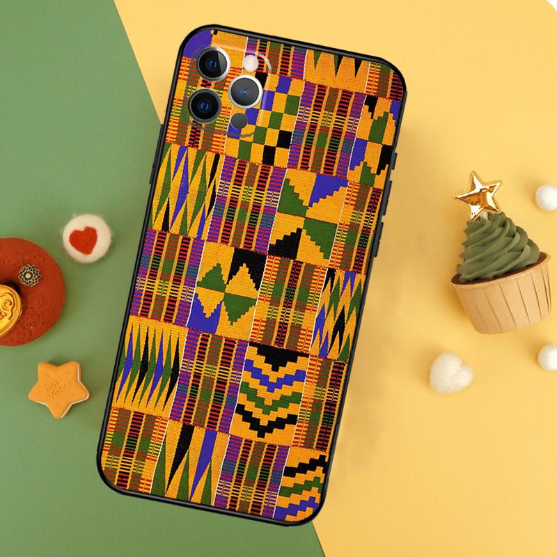 African Style Fabric Print Phone Case For iPhone 17 16 16E 15 14 12 11 13 Pro Max 12 13 Mini 17Air Shockproof Cover