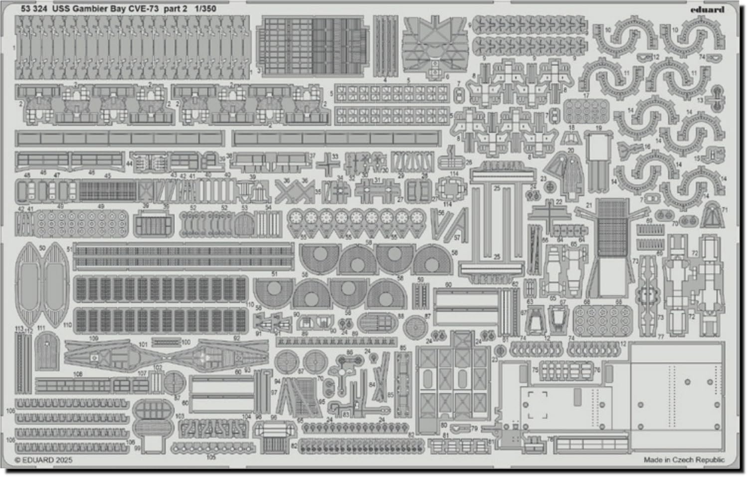 

Eduard USS Gambier Bay Часть 2 Фототравление Детали для пластиковой модели EDU53324 1/350 CVE-73 (для Хасэгавы) (Корабль)