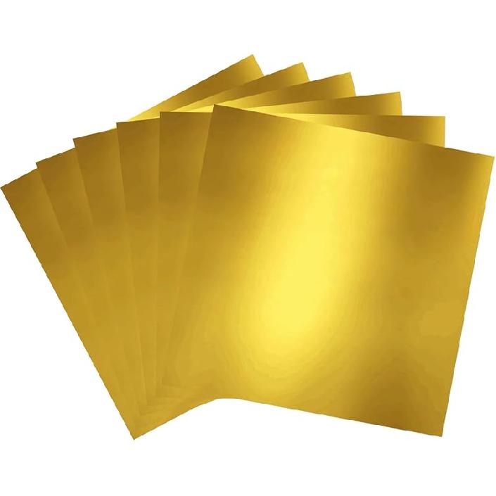 Gold Metallic Cardstock Paper, 30pcs of 12”x12” (250 GSM) - Foil Board, Mirror Finish Surface, Perfect for Crafting, Invitations & Decorations