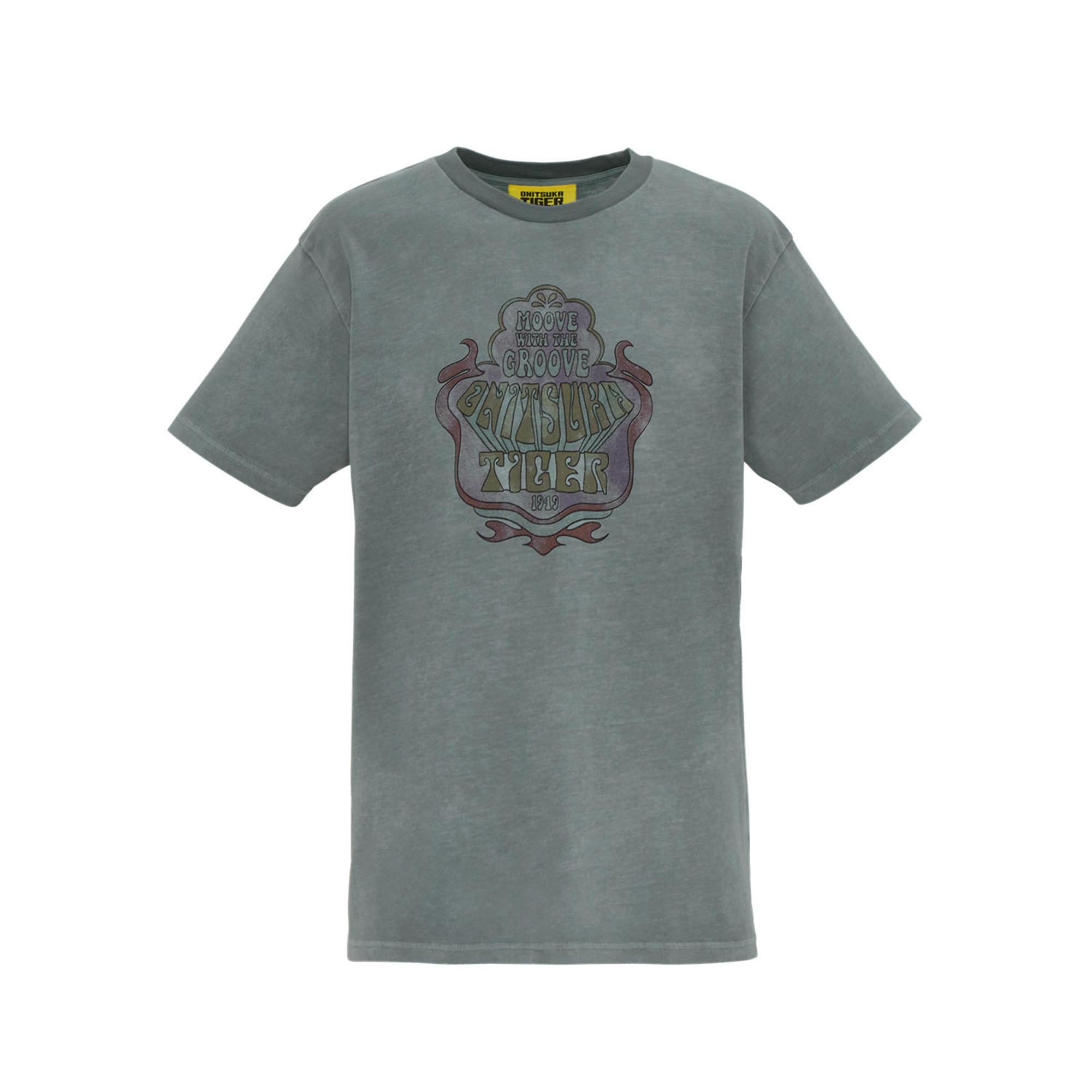 Onitsuka Tiger Denivita Series Graphic Tee Comfortable Printed Crew Neck Short Sleeve T-Shirt Men tops Gray 2181B182-020 S