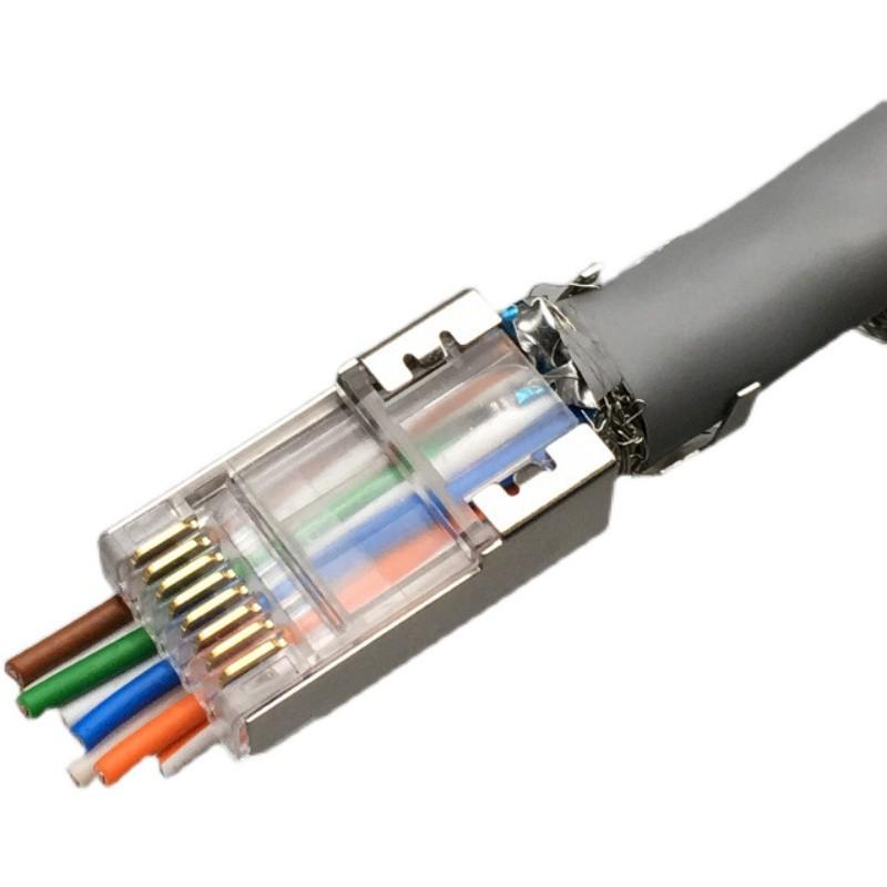 CAT7 Shielded Through-Hole Crystal Head with Optional 1.3mm or 1.5mm Aperture
