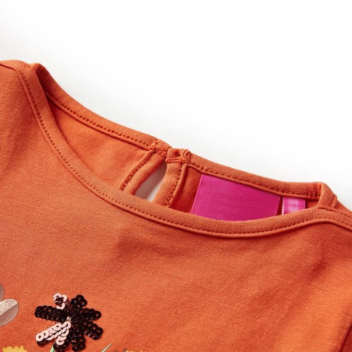 T-shirt enfants à manches longues orange brûlé 92/104/116/128/140