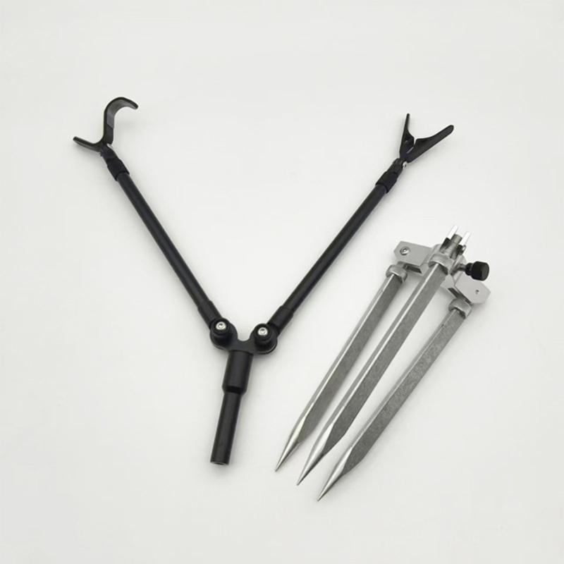 Aluminum Fishing Rod Support Stand Quick Setups Without Tool Ideal For Adventure And Camping Trip