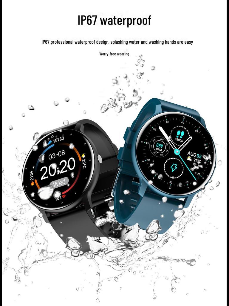 Lehké chytré zdravotní hodinky: Monitor srdeční frekvence a krevního tlaku, Ideální pro aktivní životní styl.