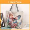 Embroidered Butterfly Canvas Tote With Multiple Compartments For Daytoday Travel And Gift