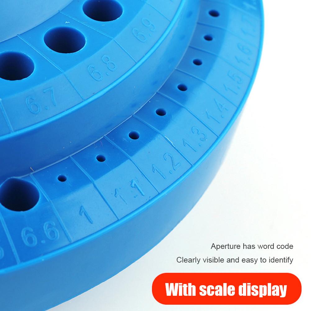 100 Holes Drill Bits Organizer Case Round Shape Drill Bit Container Scale Display 360 Degree Rotating for Drill Grinding Head