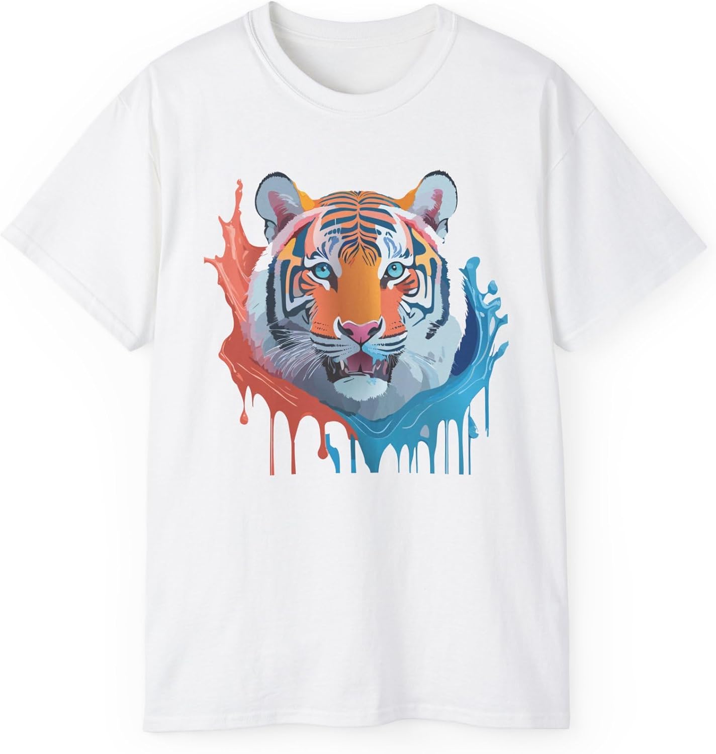 Tiger Graphic Design Tee, Tiger Shirt, Floral Vintage Tees, Art Design T-Shirt, Animal Graphic Tee, Animal Shirts 9 S