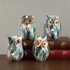 Painted Owl Resin Figurines Nordic Modern Graffiti Animal Sculpture Living Room Ornaments For Home Decor Desk Office Decoration