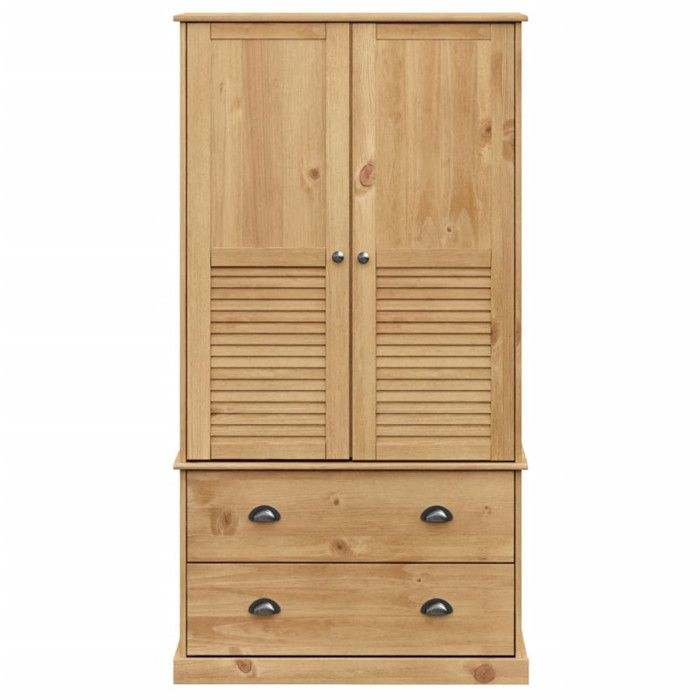 VidaXL Wardrobe VIGO 90x55x170 Cm Solid Pine Wood, Storage Cabinet, Wardrobe Organizer, Wardrobe, Closet, 353163