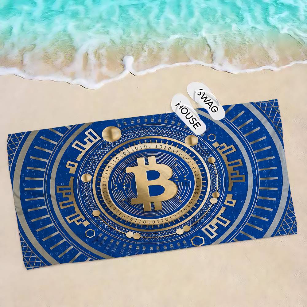 Popular Logo Bitcoin Microfiber Beach Towel Absorbent Quick Dry Soft Yoga Swimming Resort Mountain Climbing Towel