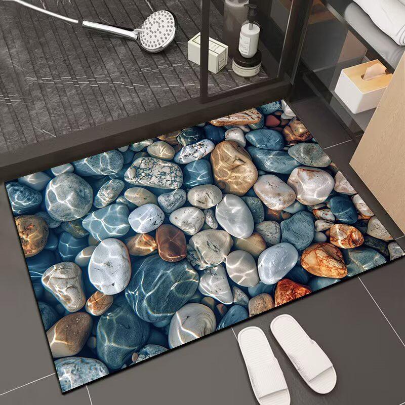 Nordic 3D Visual Stone Diatom Mud-Resistant Easy Clean Entrance Doormat