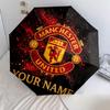 1 PC Automatic Folding Umbrella - Manchester United F Custom Name Pattern, Portable & Foldable Design with 8 Ribs, Christmas Birthday Gifts