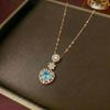 Colorful Zircon Heart Necklace - Japanese Korean Style, Cute Peach Heart, Fresh Temperament Clavicle Chain for Women