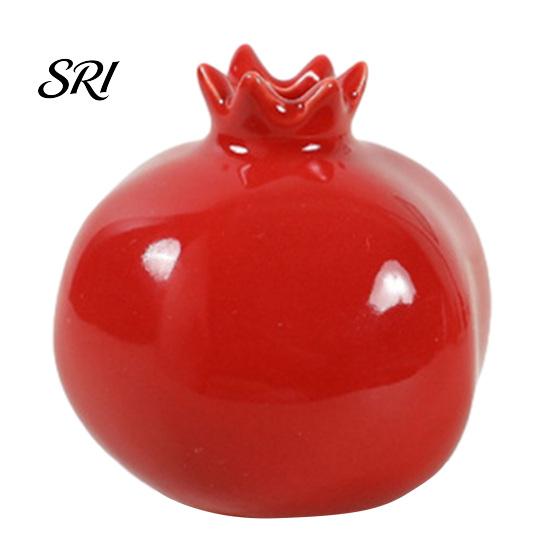 Living Room Vase Ceramic Pomegranates Bud Small Fruit Shaped Decorative for Home Long-lasting Decor Farmhouse Rustic Flower Table Centerpiece