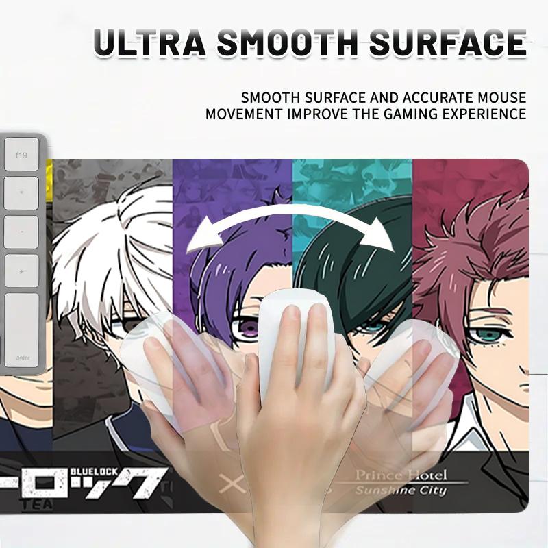1Pc Colorful Anime Characters Gaming Mouse Pad Keyboard Desk Mat Non-slip Rubber Lock Edge Waterproof Computer Mousepad for Office Home Decor S1697