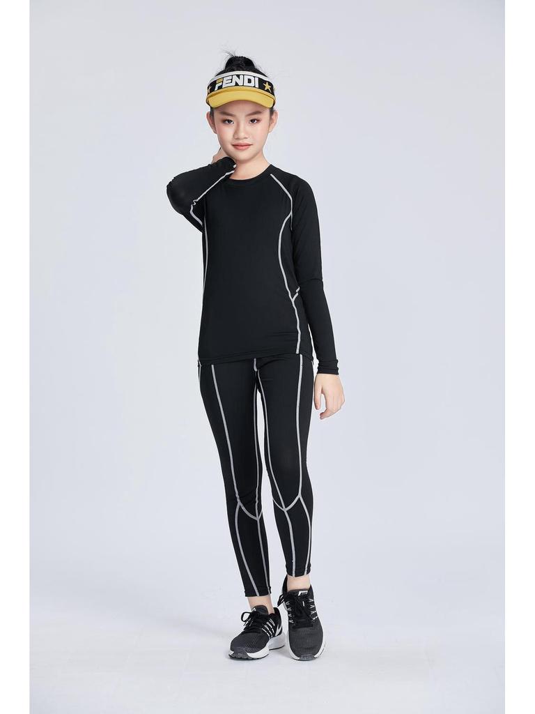 Speedy Kids' Compression Sports Suit: Quick-Drying Basketball & Football Training Gear for Spring and Autumn