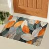 Nordic Leaf Flannel Rug Non-slip Absorbent Floor Mat for Living Room Bedroom Doorway Entrance Hallway Home Decor Carpet