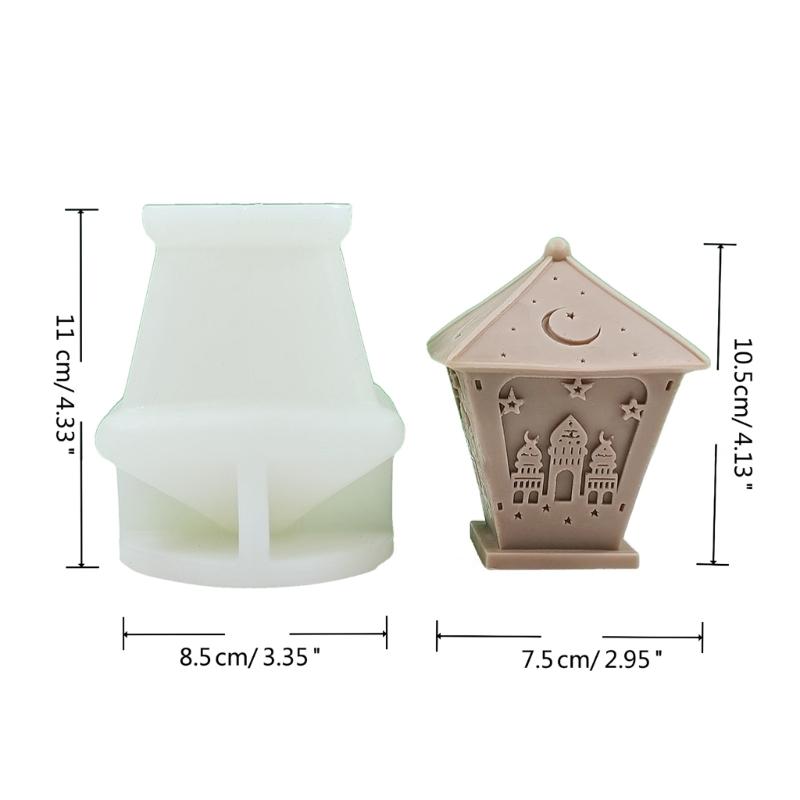 Ramadans Resins Molds 3D Castle Silicone Moulds Handmade Candle Molds DIY Castings Molds for Eid Home Decorations