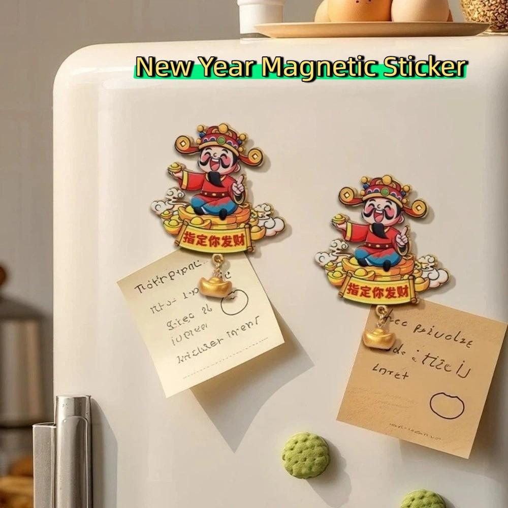 Cartoon 3D Refrigerator Magnets Traditional Lucky Magnetic Sticker  Refrigerator Decoration