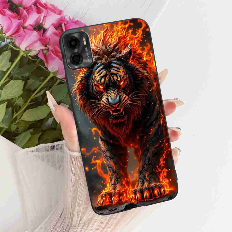 For Motorola Moto E22s 4G 6.5" Case Colorful Flower Cartoon Dragon Silicone TPU Black Cover For MOTO E22s E 22S 4G Phone Shell