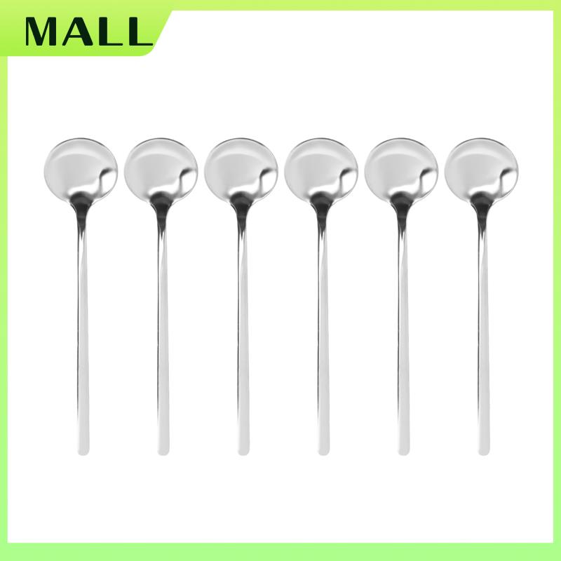 

MALL Нержавеющая сталь 6 шт. Эспрессо ложки Чайные ложки Для кофе Сахара Десерта Торта Мороженого Супа Закуски