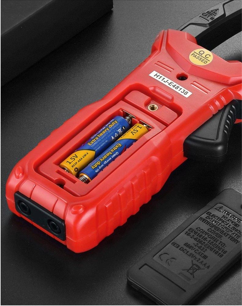Multimeter Clamp Meter Thermocouple Lcd Display Led Flashlight Batteries Case