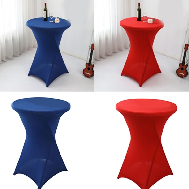 Cocktail Spandex Stretch Elastics Table Cover Square Corner Tablecloth Top Bars Table Cloth for Wedding Banquets