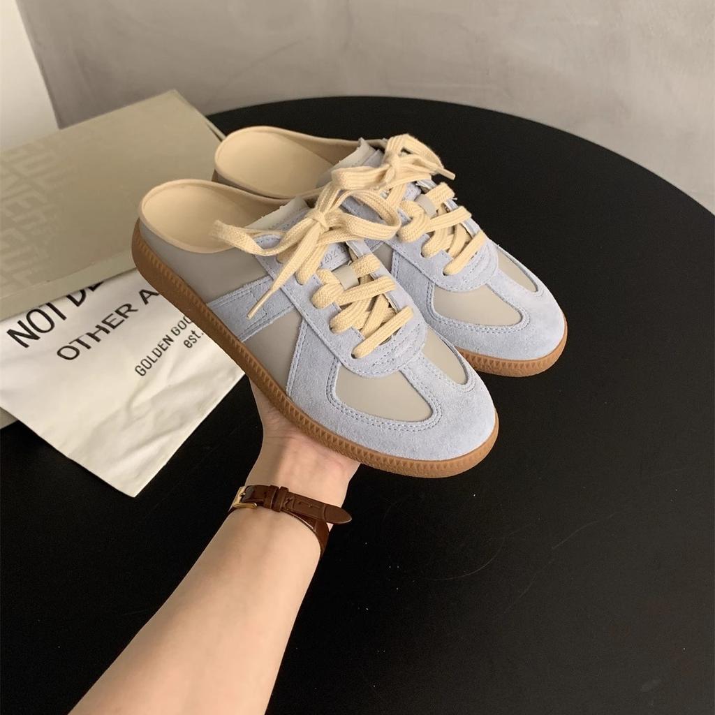 Baotou Half Slippers Women's Outer Wear 2025 New Retro Versatile Platform Without Heel and One Pedal Lazy German Training Shoes