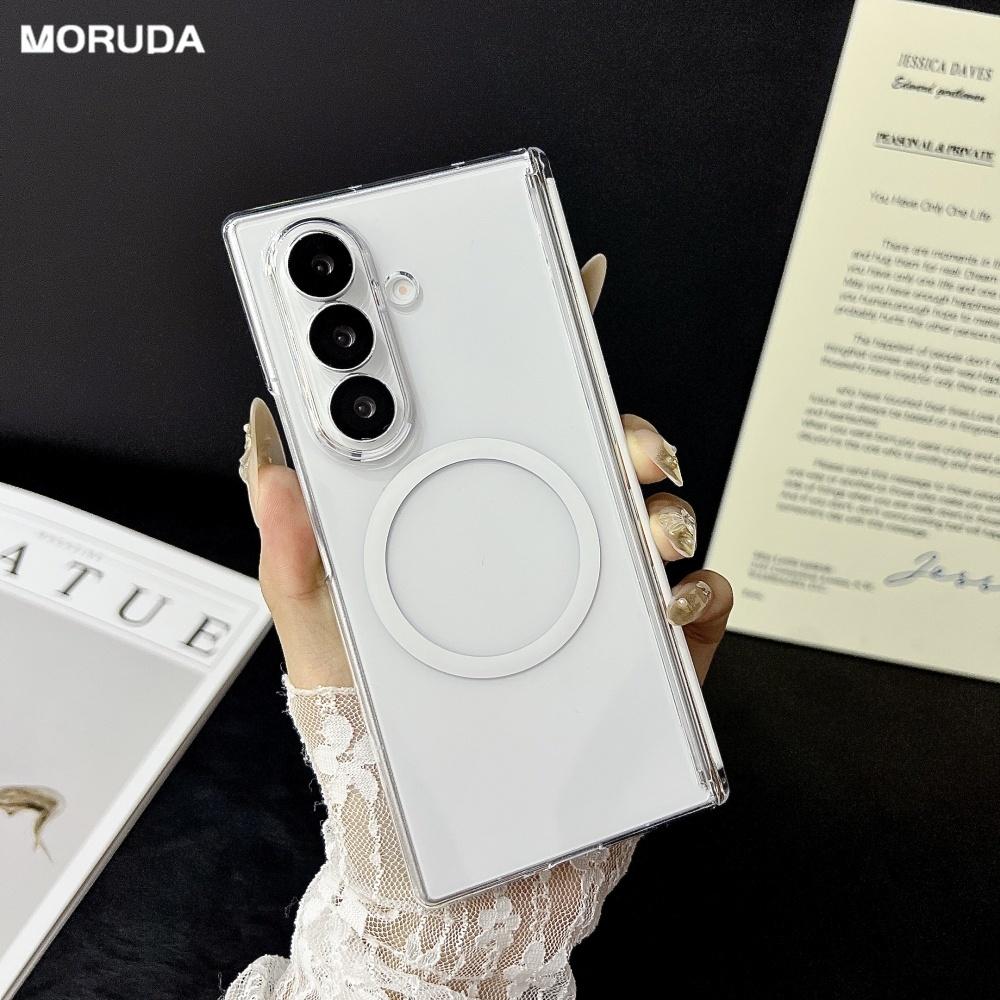 For Transparent Slim Case for Samsung Galaxy Z Fold 7 6 4 3 Zfold Magnetic Wireless Charging Hard Acrylic Cover