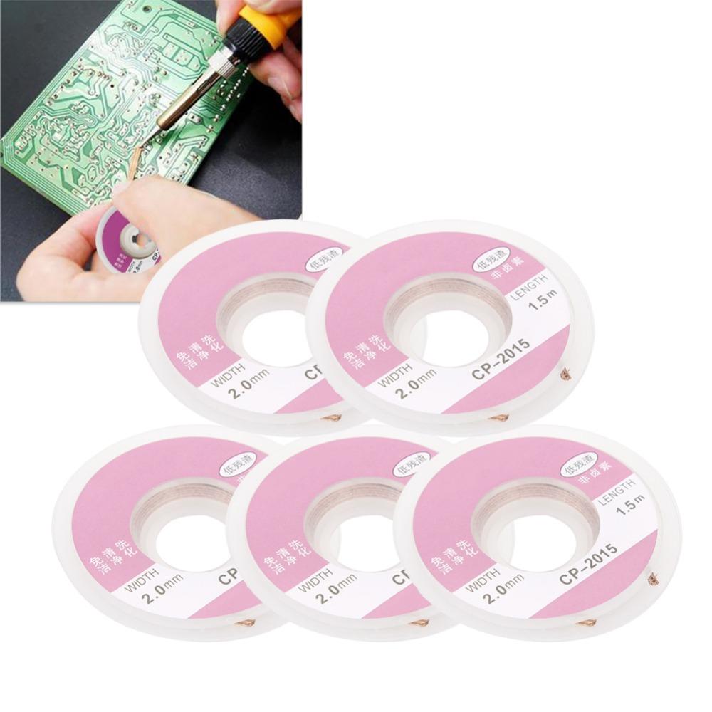 5pcs 1.5m Length Solder Wick Remover CP-2015 Copper Soldering Accessory For DIY Hobbyists