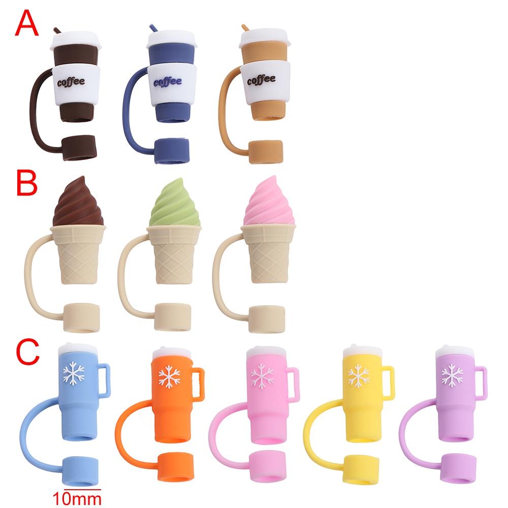 Silicone Straw Cover Splash Proof Straw Dust Cap Cup Accessories Straw Topper Straw Decoration