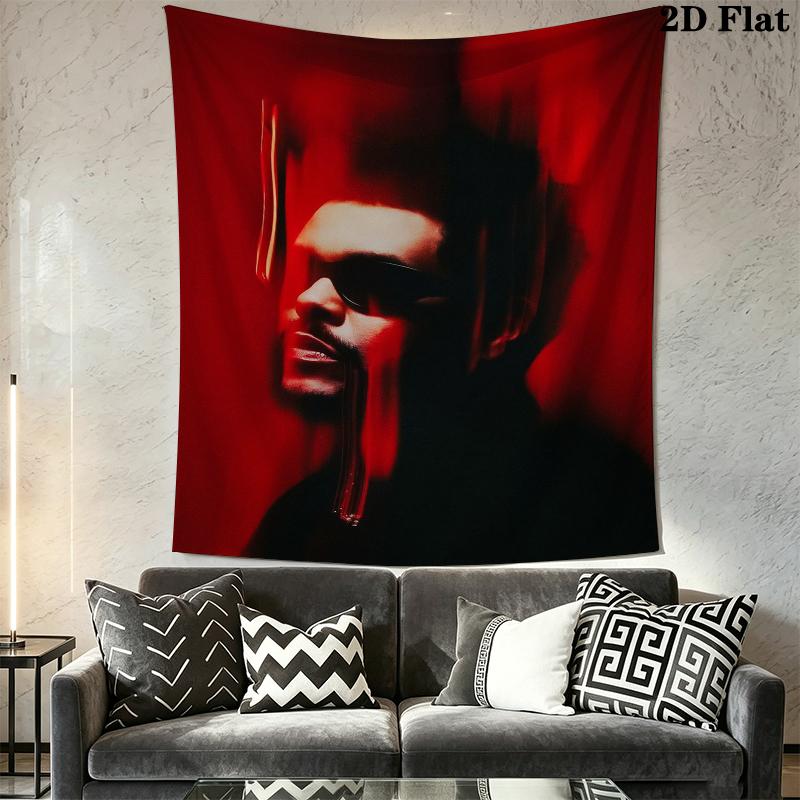 The Weeknd Wall Tapestry Aesthetic Wall Hanging Printed Fabric Blanket Decorative Tapestries for Bedroom Living Room Home Decor