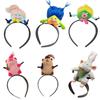 Ratatouille Mouse Head Hairband Capybara Funny Plush Hair Hoop Halloween Decor Capibara Women Hair Band Makeup Headdress Hairpin