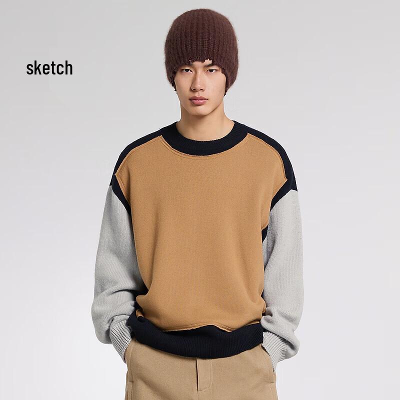 

Мужской свитер CROQUIS свободного кроя с круглым вырезом и цветными блоками S