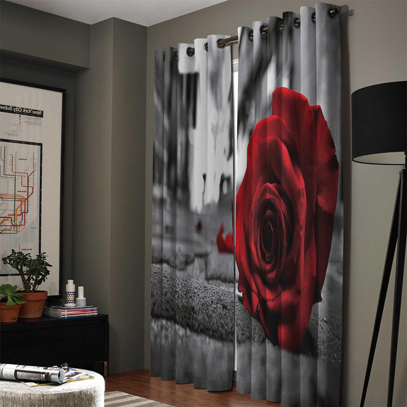 Розы Цветы Красная Дорога Город Красивые Лепестки Оконные Шторы Живописные Шторы — фото 4